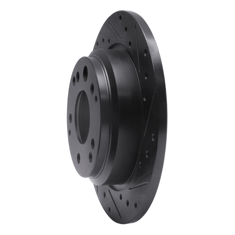 Acura RL Brake Rotor (1) - Rear Right - R1 Concepts - Drilled & Slotted - Black - `99-`01